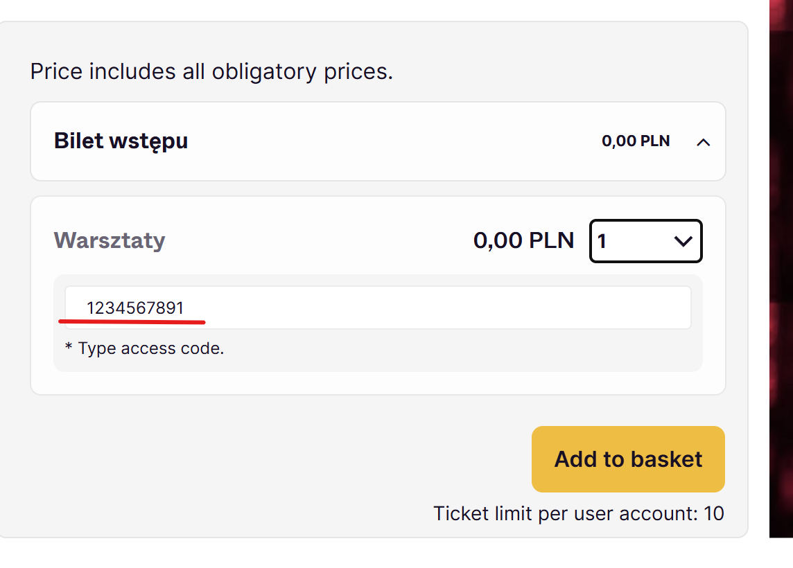 Selecting the number of tickets